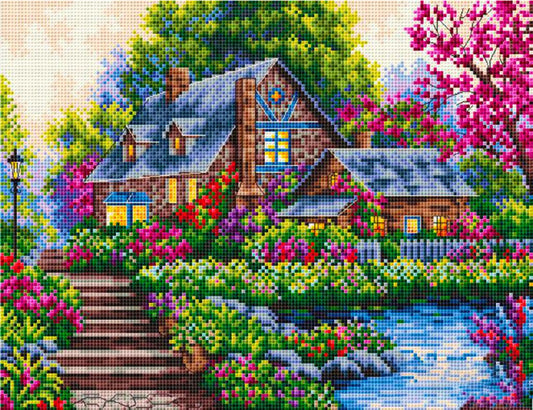 Counted Cross Stitch Kit House on the garden DIY Kolorova