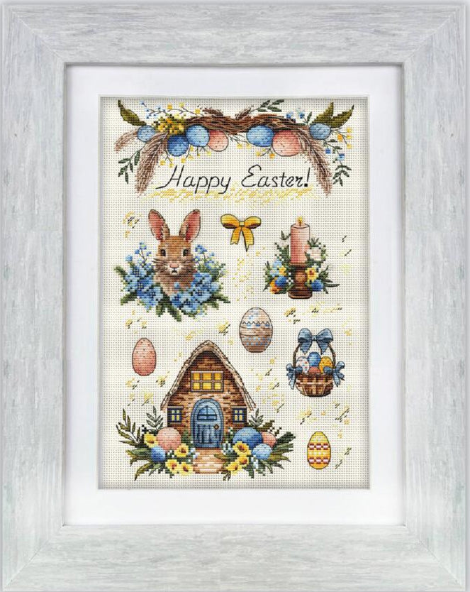 Counted Cross Stitch Kit Happy Easter DIY Kolorova