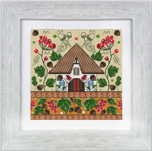 Counted Cross Stitch Kit Autumn House Fall DIY Kolorova