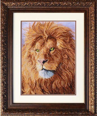 Bead Embroidery Kit Lion DIY Tela Artis