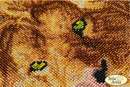 Bead Embroidery Kit Lion DIY Tela Artis