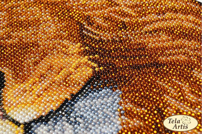 Bead Embroidery Kit Lion DIY Tela Artis