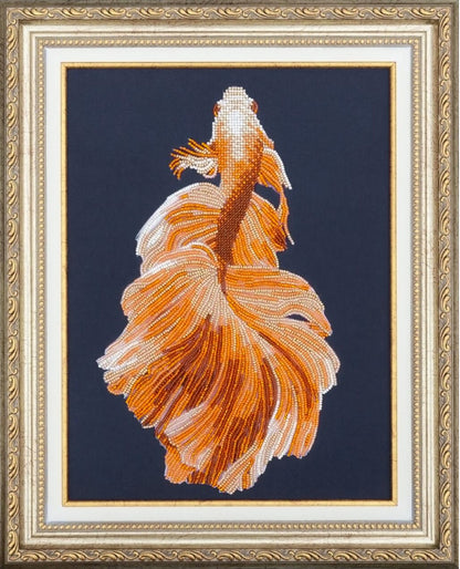 Bead Embroidery Kit Gold fish DIY Tela Artis
