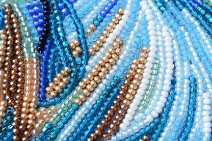 Bead Embroidery Kit Blue fish DIY Tela Artis