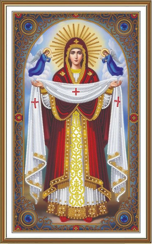 Bead Embroidery Kit Icon Virgin Mary Mother of God DIY Nova Sloboda