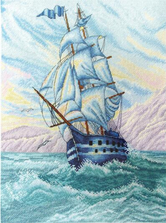 Counted Cross Stitch Kit Sailboat DIY Marichka