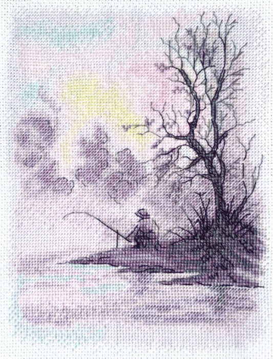 Counted Cross Stitch Kit Morning on the lake DIY Marichka