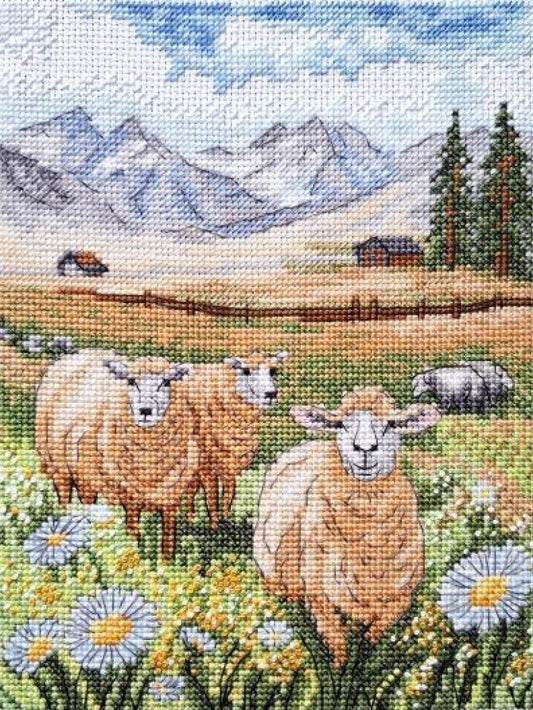 Counted Cross Stitch Kit Curly lambs DIY Marichka