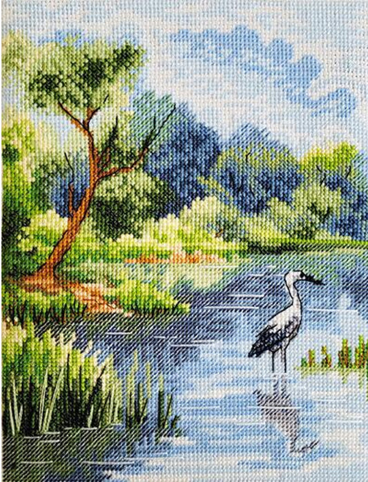 Counted Cross Stitch Kit Summer landscape DIY Marichka