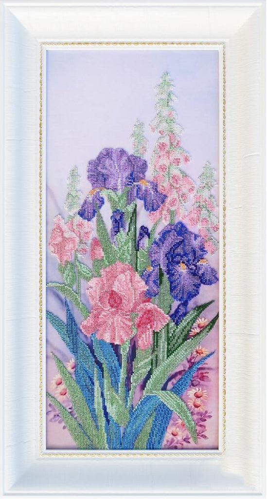 Perlenstickerei-Set Schwertlilien Blumen DIY
