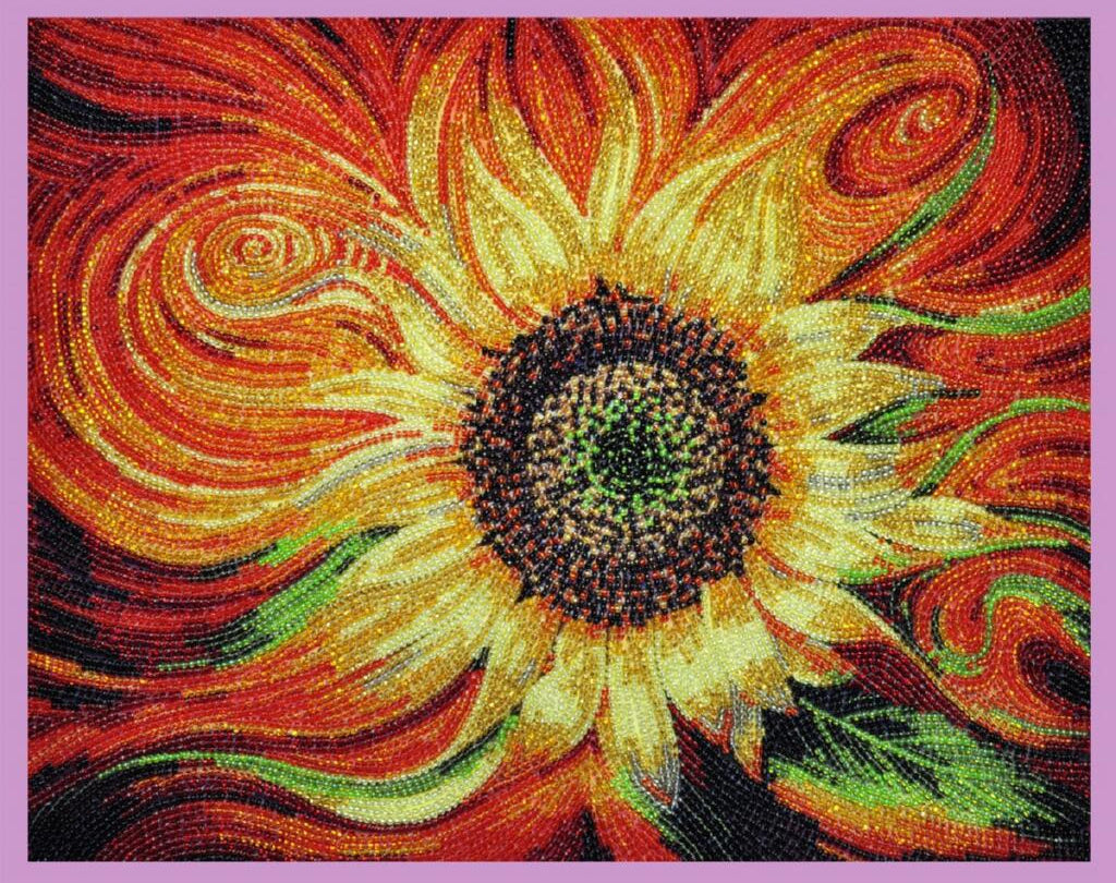 Bead Embroidery Kit Sunflower Flower DIY