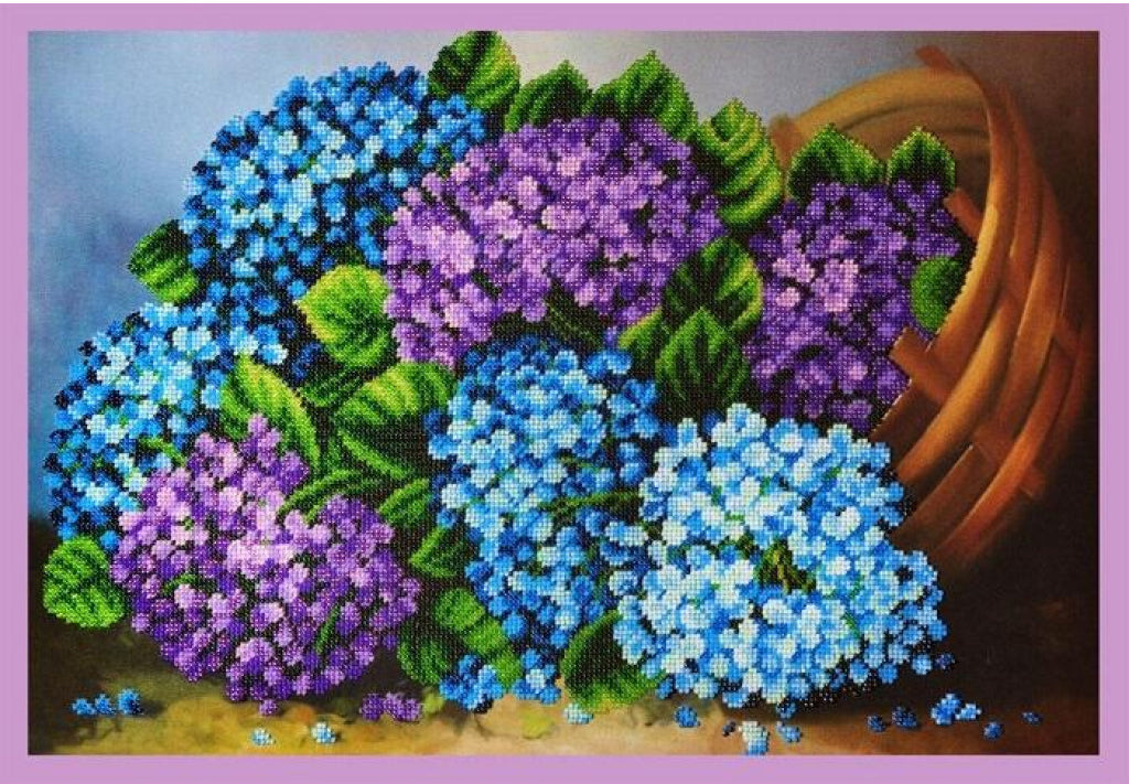 Bead Embroidery Kit Hydrangea Flowers DIY