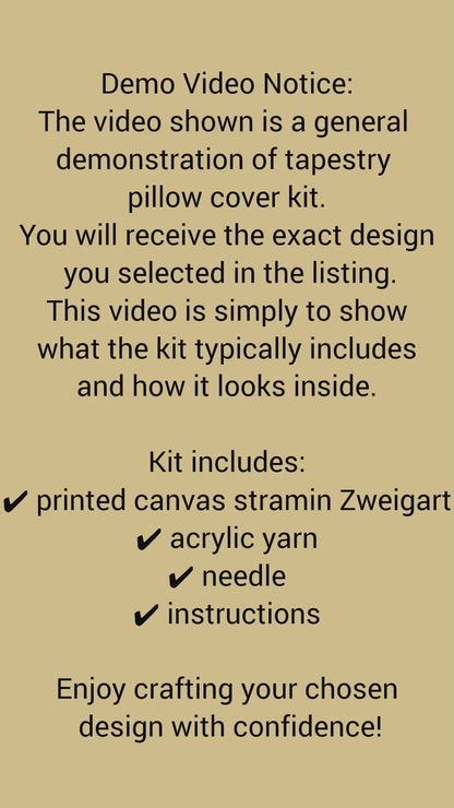 Tapestry Pillow Cover DIY kit "Red fish" Needlepoint kit
