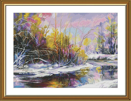 Counted Cross Stitch Kit Spring Watercolors DIY Nova Sloboda