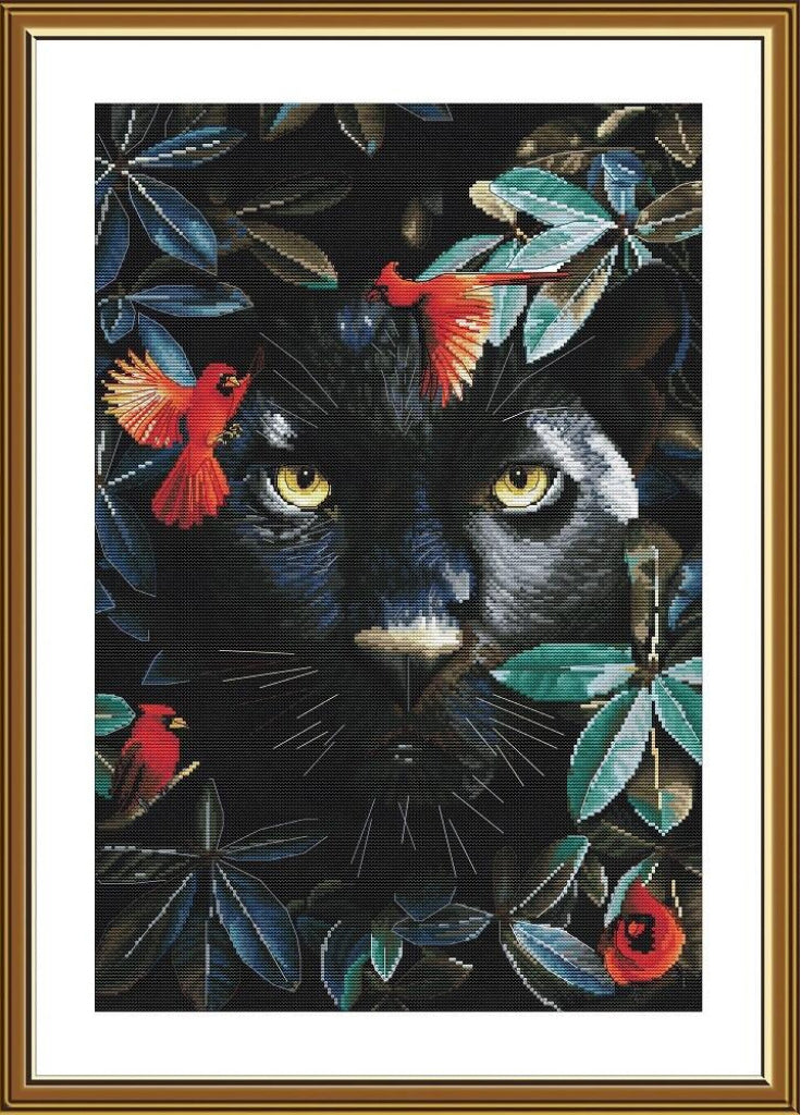 Counted Cross Stitch Kit Panther DIY Nova Sloboda