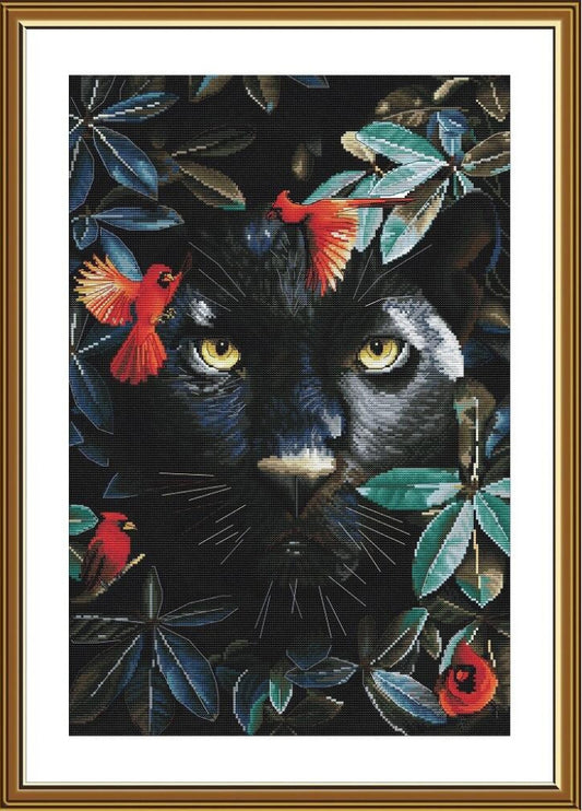 Counted Cross Stitch Kit Panther DIY Nova Sloboda