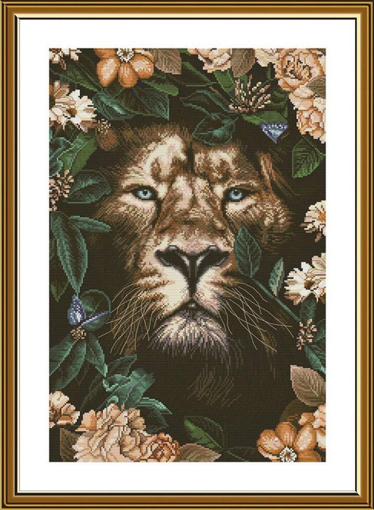 Counted Cross Stitch Kit Lion DIY Nova Sloboda