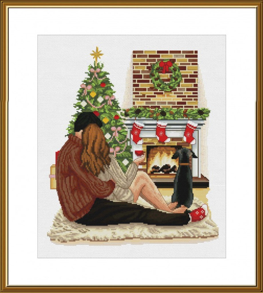 Counted Cross Stitch Kit Christmas eve DIY Nova Sloboda