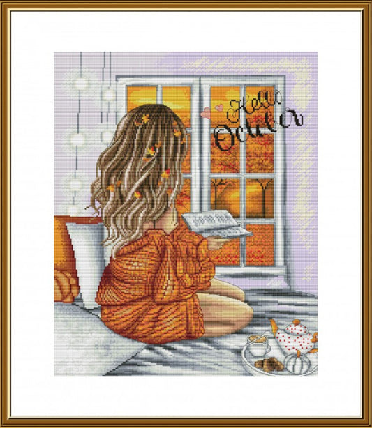 Counted Cross Stitch Kit Hello October DIY Nova Sloboda