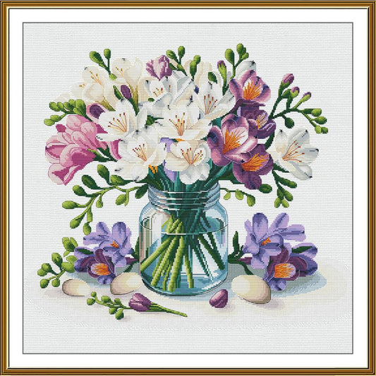 Counted Cross Stitch Kit Spring Flowers DIY Nova Sloboda