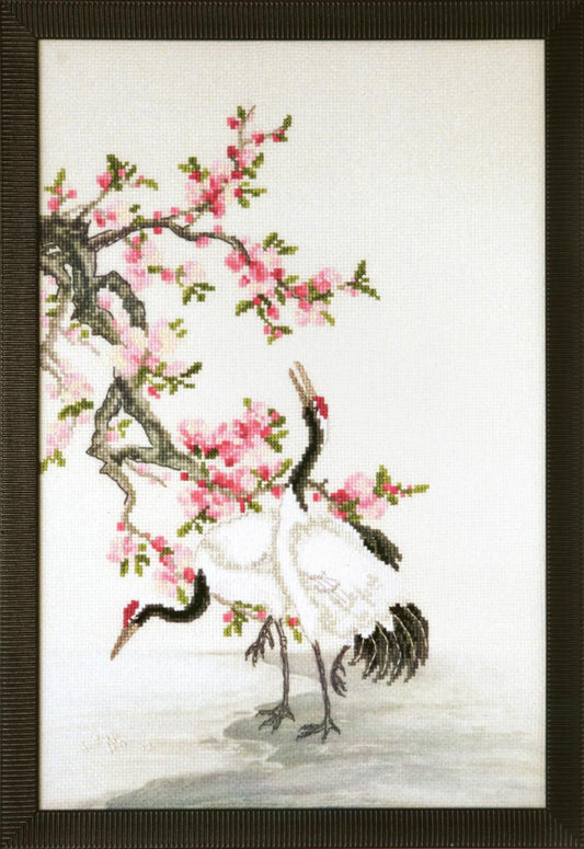 Counted Cross Stitch Kit Cranes DIY Charivna mit