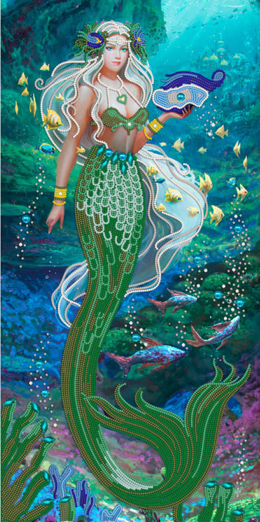 Bead Embroidery Kit Mermaid DIY Marichka