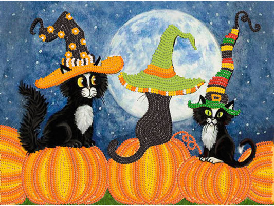 Perlenstickerei-Set Schwarze Katze Halloween DIY Marichka