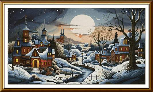 Counted Cross Stitch Kit Moon night DIY Nova Sloboda