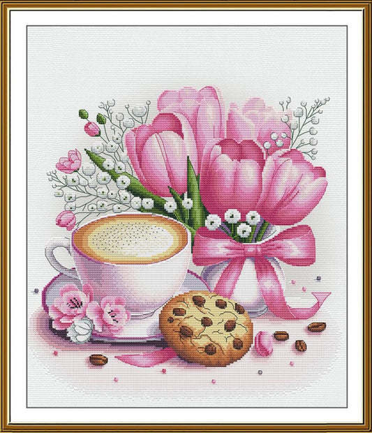 Counted Cross Stitch Kit Tulips Flowers DIY Nova Sloboda