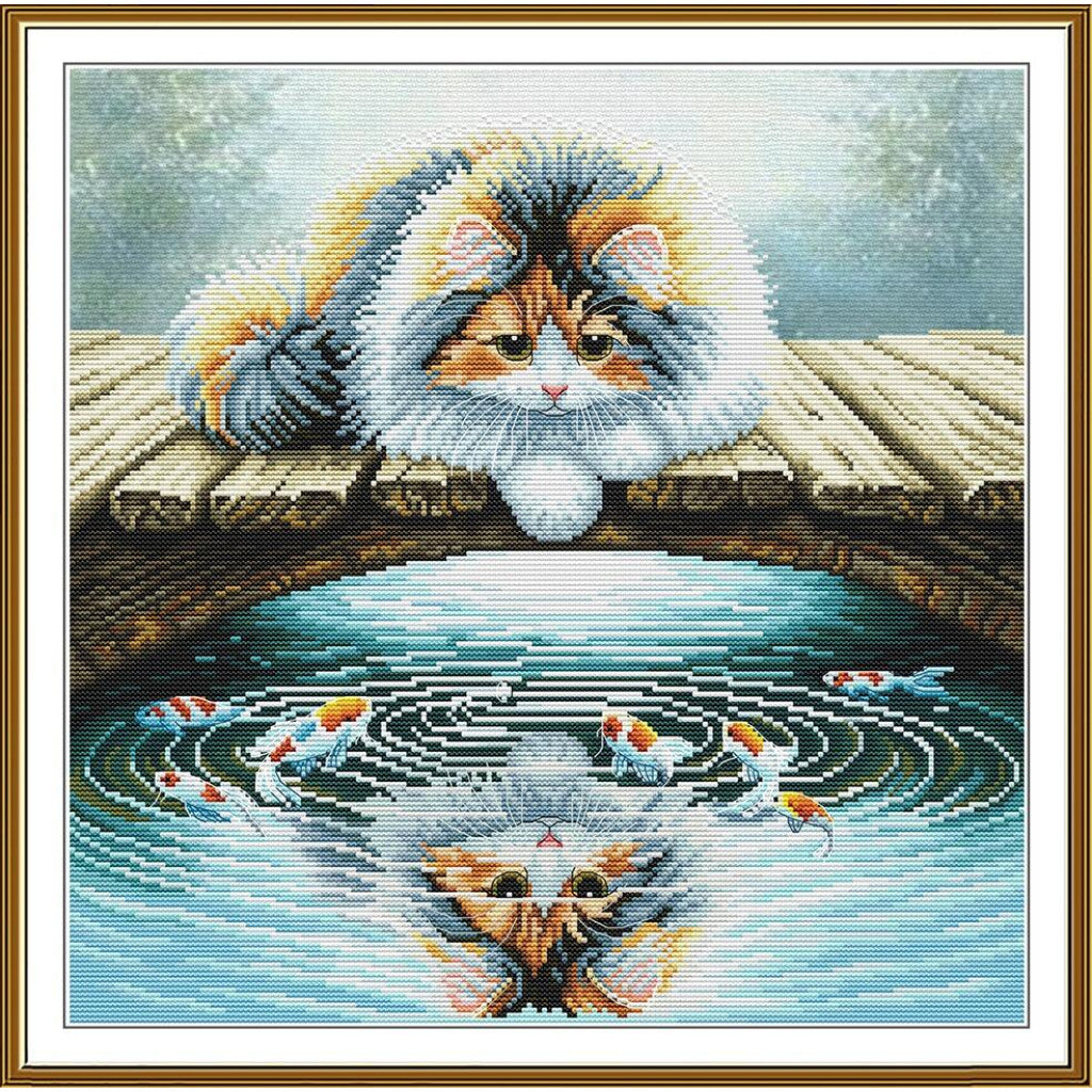Counted Cross Stitch Kit Cat DIY Nova Sloboda