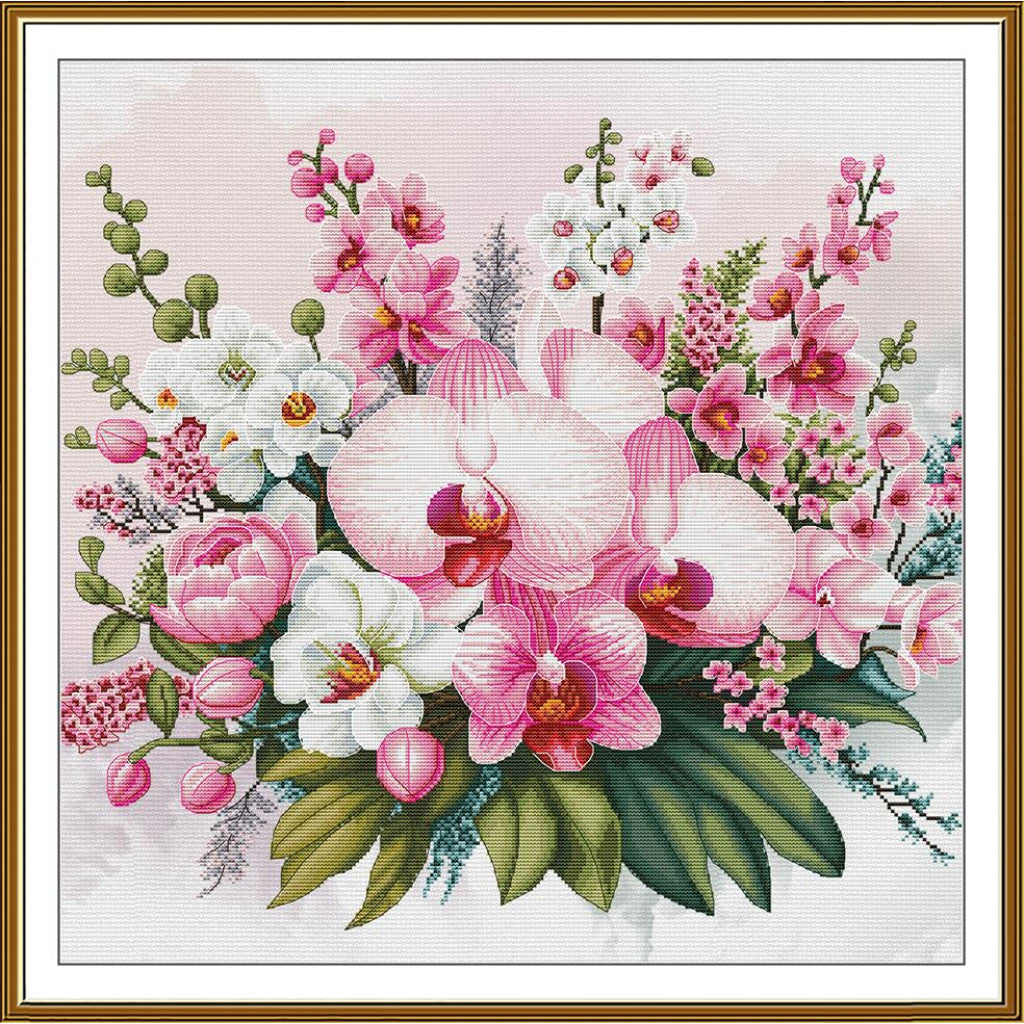 Counted Cross Stitch Kit Orchid Paradise Flowers DIY Nova Sloboda