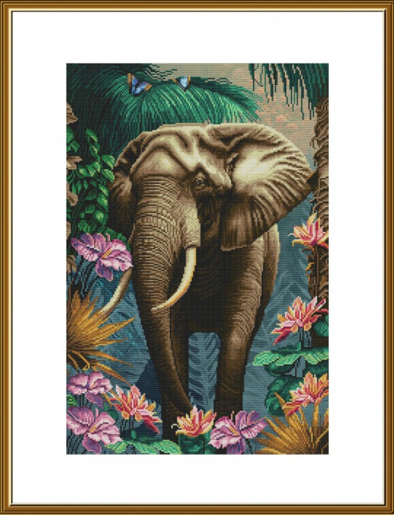 Counted Cross Stitch Kit Elephant DIY Nova Sloboda