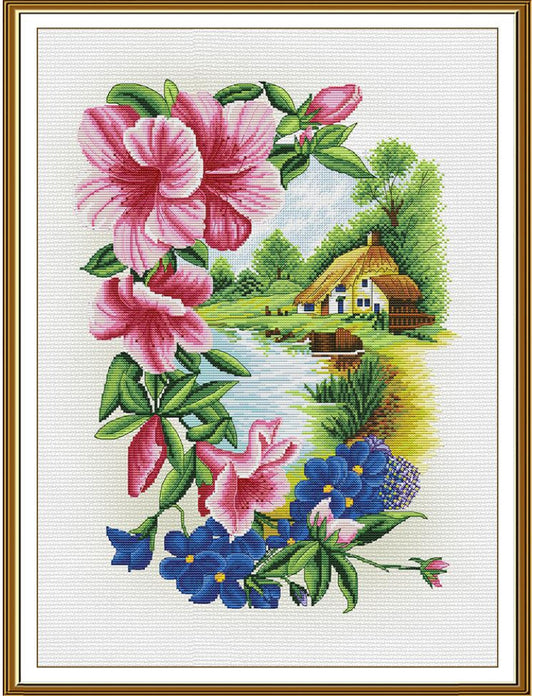 Counted Cross Stitch Kit House in the village DIY Nova Sloboda