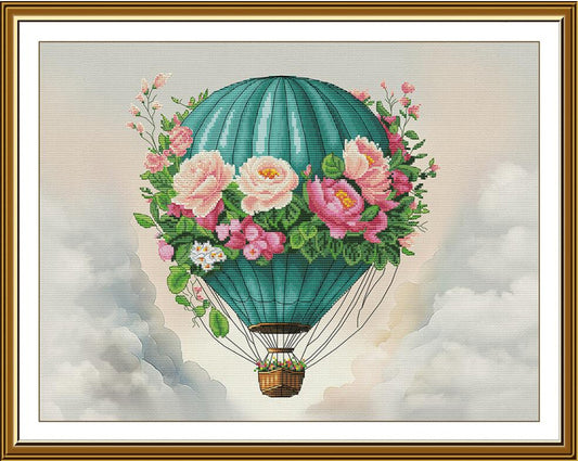 Kreuzstichset „Frühlingsblumen“ zum Selbermachen, unbedruckte Leinwand 