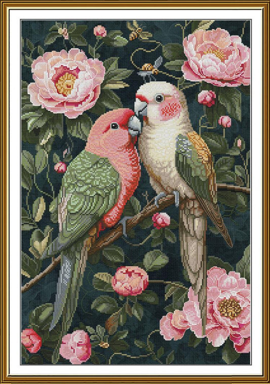 Counted Cross Stitch Kit Parrots DIY Nova Sloboda