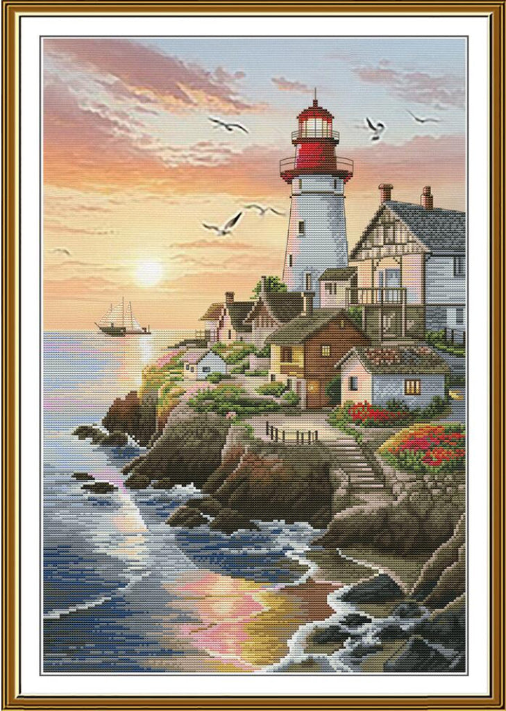 Counted Cross Stitch Kit Lighthouse DIY Nova Sloboda