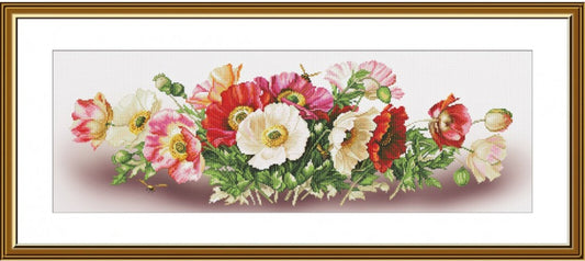Counted Cross Stitch Kit Poppies Flowers DIY Nova Sloboda