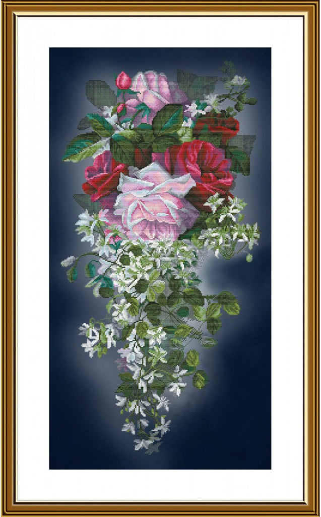 Counted Cross Stitch Kit Roses Flowers DIY Nova Sloboda