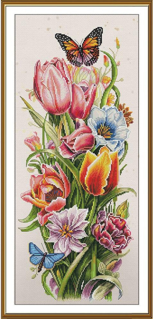 Counted Cross Stitch Kit Spring Flowers DIY Nova Sloboda