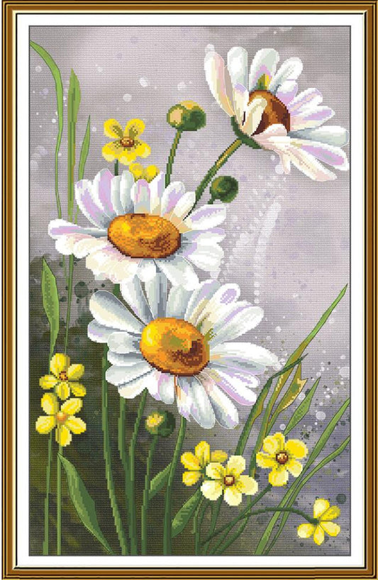 Counted Cross Stitch Kit Daisies Flowers DIY Nova Sloboda