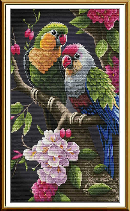 Counted Cross Stitch Kit Bright parrots DIY Nova Sloboda