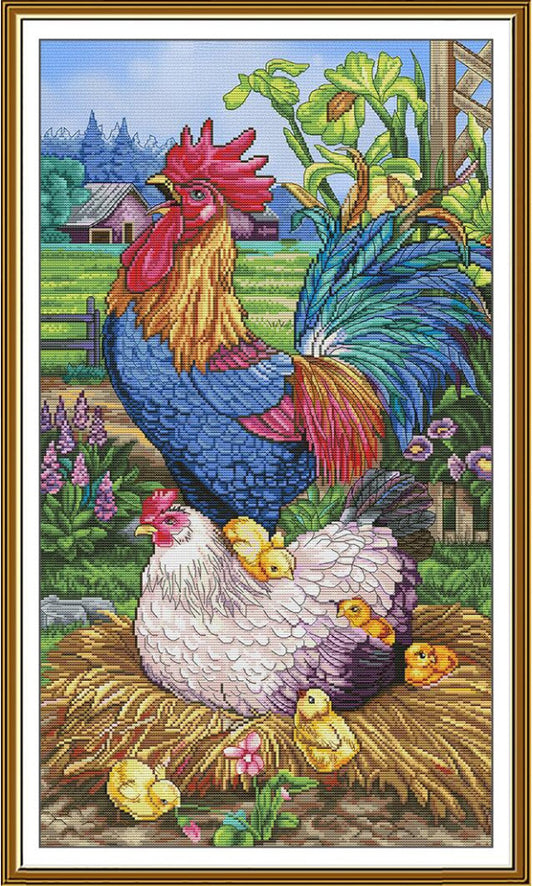 Counted Cross Stitch Kit Rooster DIY Nova Sloboda