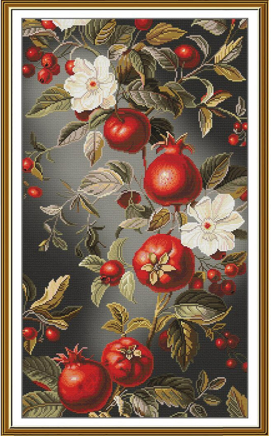 Counted Cross Stitch Kit Pomegranate flowers DIY Nova Sloboda