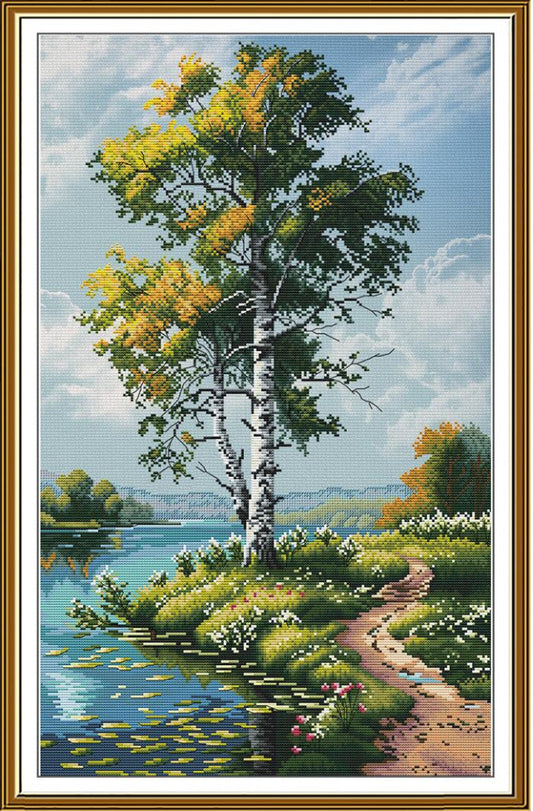 Counted Cross Stitch Kit Quiet River DIY Nova Sloboda