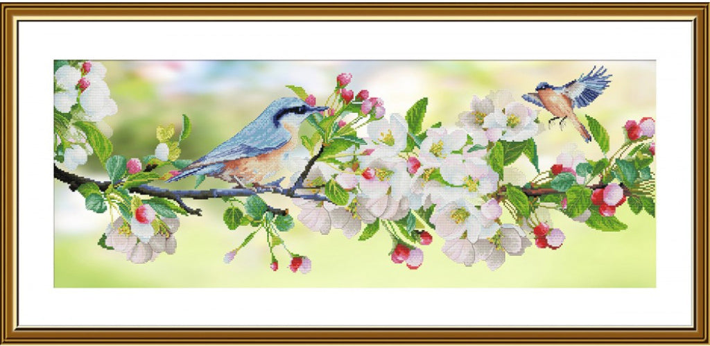 Kreuzstichset mit Gänseblümchen, zum Selbermachen, unbedruckte Leinwand 