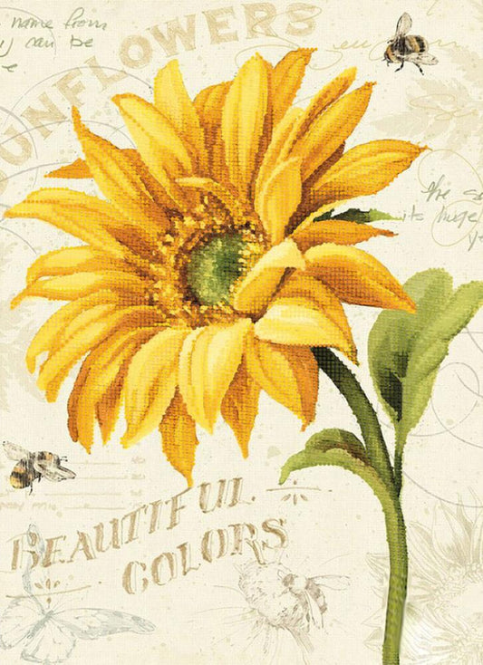 Bead embroidery kit Sunflower DIY Tela Artis