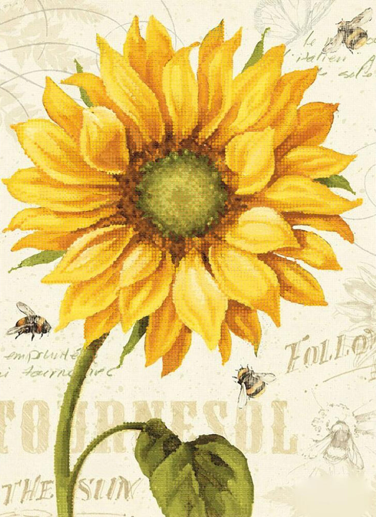 Bead Embroidery Kit Sunflower DIY Tela Artis