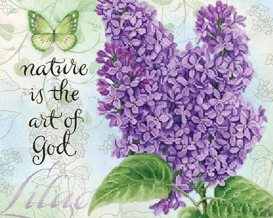 Bead Embroidery Kit Sprig of lilac DIY Tela Artis