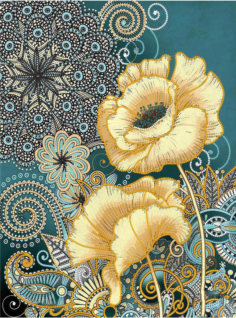 Bead Embroidery Kit Flowers DIY Tela Artis