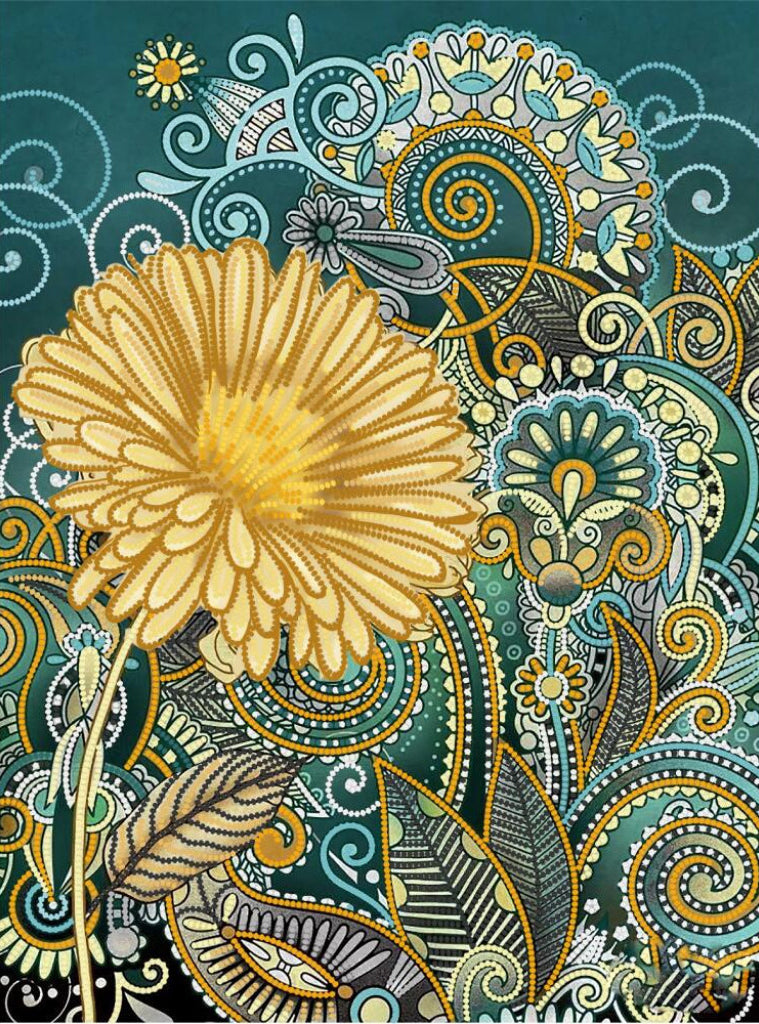 Bead Embroidery Kit Flowers DIY Tela Artis
